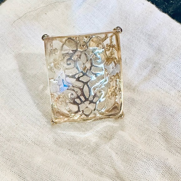 Coach Filigree Ring Clear Faceted Lucite ✨Approx 6 - Picture 13 of 13